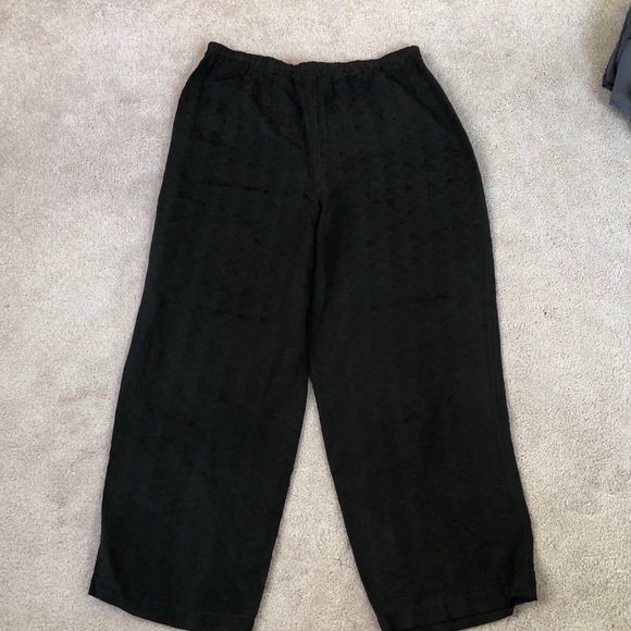 Eileen Fisher brown silk elastic waist pants Sz. S - Picture 3 of 4